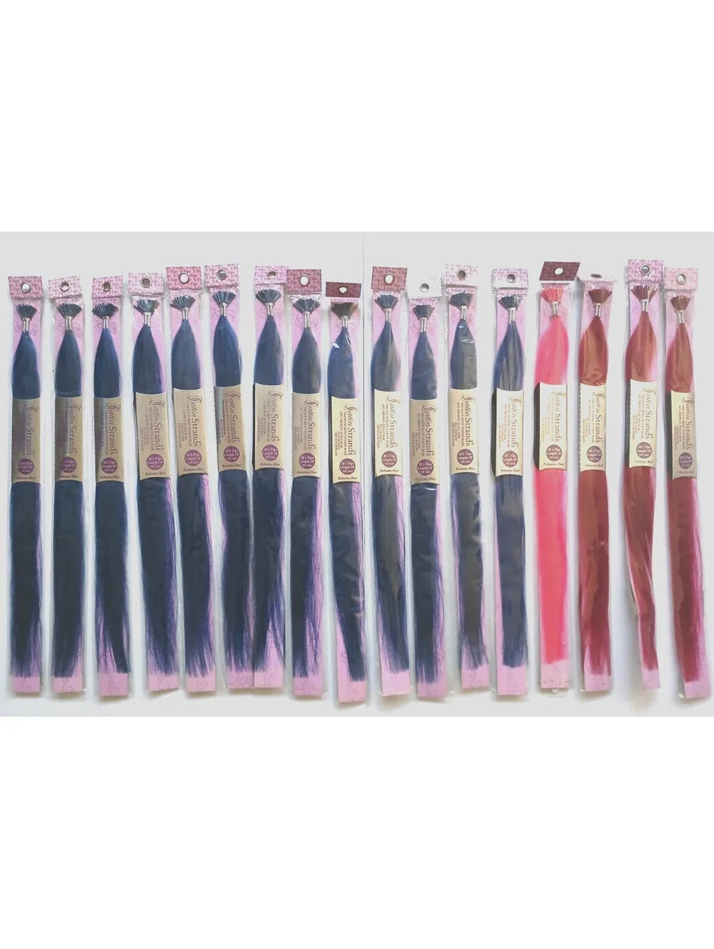 Lot  Of 17 Satin Strands 100% Human Hair 20 I-Tips 18